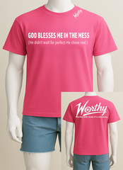 God Blesses Me in the Mess – Unisex Statement Tee