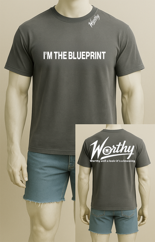 You're not the copy. You're the code.
The Blueprint Tee is for the ones who were never meant to follow trends — because they are the standard.
Front quote:
“I’M THE BLUEPRINT”
No explanation needed. You are the example, the evidence, the elevation.