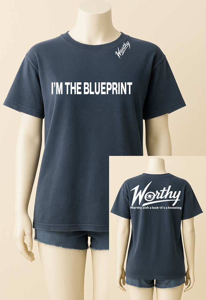 You're not the copy. You're the code.
The Blueprint Tee is for the ones who were never meant to follow trends — because they are the standard.
Front quote:
“I’M THE BLUEPRINT”
No explanation needed. You are the example, the evidence, the elevation.