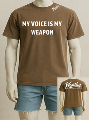 Voice Weapon Tee ROUND NECK – The Graphic Statement That Speaks Louder