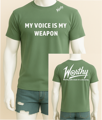 Unleash your voice with the Voice Weapon Tee — a bold graphic design statement for those who don't back down. This isn't just a t-shirt; it's your daily armor of expression. Made for creators, rebels, and culture shifters, the Voice Weapon Tee fuses streetwear edge with unapologetic attitude.