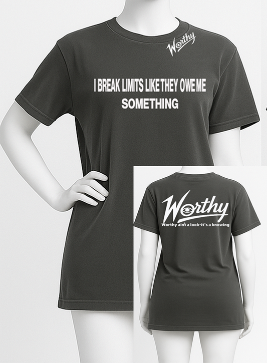 Worthy and Powerful Floral Graphic Tee – Vintage Charcoal