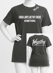 Worthy and Powerful Floral Graphic Tee – Vintage Charcoal