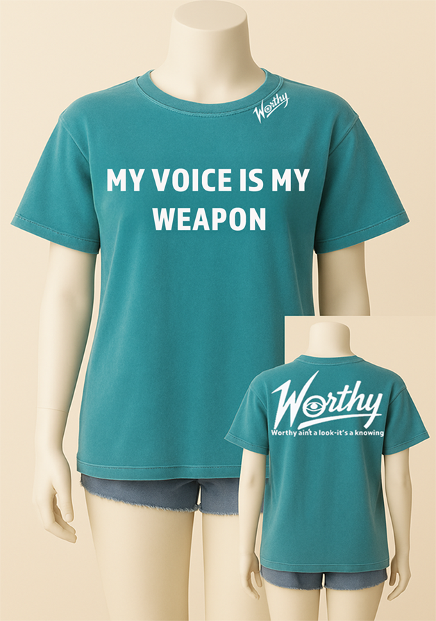 Voice Weapon Tee ROUND NECK – The Graphic Statement That Speaks Louder